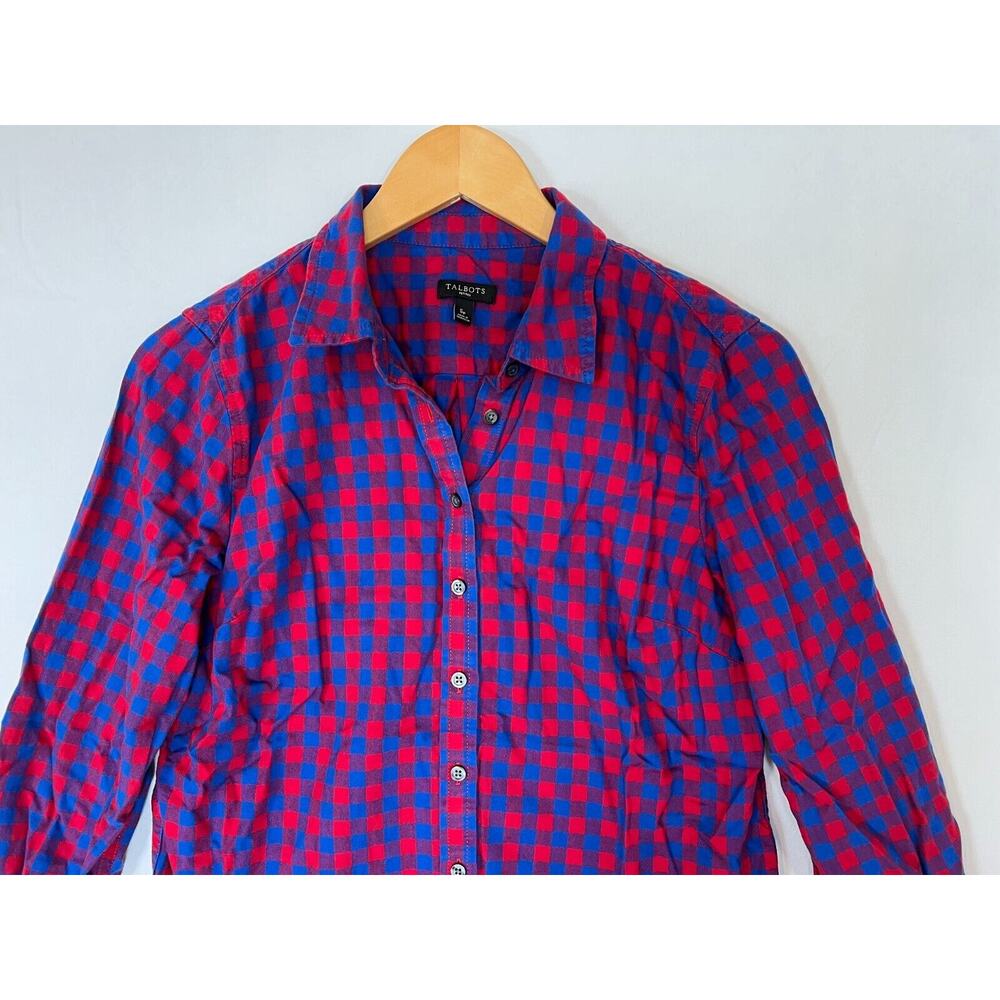 Talbots Buffalo Plaid Flannel Shirt & Quilted Vest Womens Size Small Petite - Picture 3 of 16